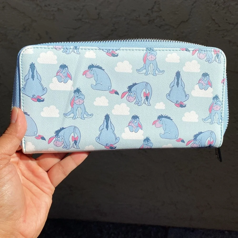 Disney Loungefly Eeyore Wallet Hard Tag Silver hardware - Picture 3 of 8
